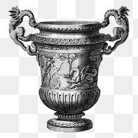 Ornate goblet png sticker, vintage illustration, transparent background. Free public domain CC0 image.