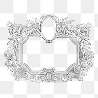 Ornamental frame png sticker, vintage illustration, transparent background. Free public domain CC0 image.