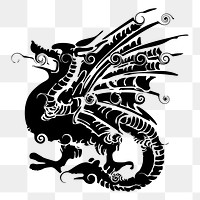 Mythical dragon png sticker, vintage illustration, transparent background. Free public domain CC0 image.