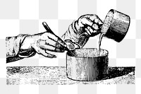 Cooking png sticker, vintage illustration, transparent background. 