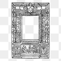 Ornamental frame png sticker, vintage illustration, transparent background. Free public domain CC0 image.