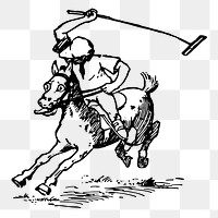 Polo sports  png sticker, vintage illustration, transparent background. Free public domain CC0 image.