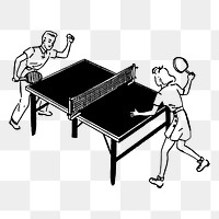 Table tennis  png sticker, vintage illustration, transparent background. Free public domain CC0 image.