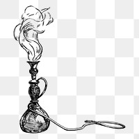 Hookah, smoking png sticker, vintage illustration, transparent background. Free public domain CC0 image.