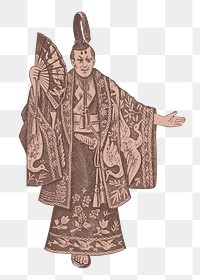 Mikado, Emperor of Japan png sticker, vintage illustration, transparent background. Free public domain CC0 image.