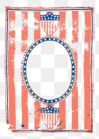 American patriotic frame png sticker, vintage illustration, transparent background. Free public domain CC0 image.