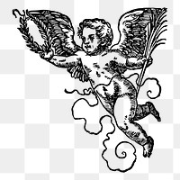 Cherub png sticker, vintage illustration, transparent background. Free public domain CC0 image.