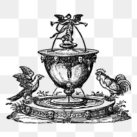 Fountain  png sticker, vintage illustration, transparent background. Free public domain CC0 image.