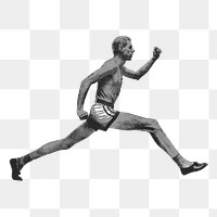 Sprint runner  png sticker, vintage illustration, transparent background. Free public domain CC0 image.