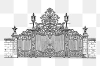 Elegant gate png sticker illustration, transparent background. Free public domain CC0 image.