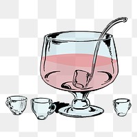 Punch bowl png sticker illustration, transparent background. Free public domain CC0 image.