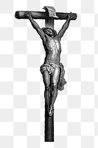 Jesus Christ crucifix png sticker illustration, transparent background. Free public domain CC0 image.