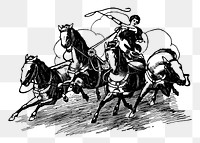 Lady in chariot png sticker illustration, transparent background. Free public domain CC0 image.