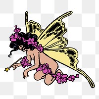 Butterfly fairy png sticker illustration, transparent background. Free public domain CC0 image.