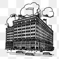 Old building png sticker illustration, transparent background. Free public domain CC0 image.