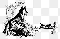 Fox & dogs png sticker illustration, transparent background. 