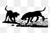 Dogs silhouette png sticker illustration, transparent background. Free public domain CC0 image.