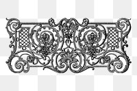 Decorative fence png sticker illustration, transparent background. Free public domain CC0 image.