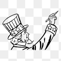 Uncle Sam png sticker illustration, transparent background. Free public domain CC0 image.