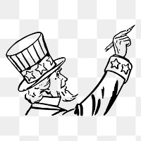 Uncle Sam png sticker illustration, transparent background. 