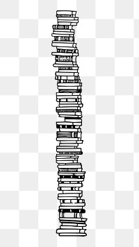 Book stack png sticker illustration, transparent background. Free public domain CC0 image.