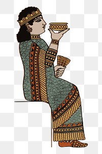 Assyrian clothes png sticker illustration, transparent background. Free public domain CC0 image.