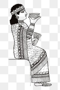 Assyrian clothes png sticker illustration, transparent background. Free public domain CC0 image.