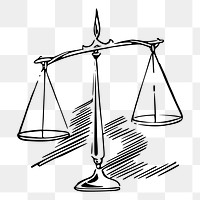 Balance scale png sticker illustration, transparent background. Free public domain CC0 image.