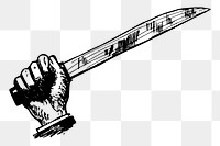 Png hand holding knife sticker illustration, transparent background. Free public domain CC0 image.