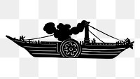 Steamboat png sticker illustration, transparent background. Free public domain CC0 image.