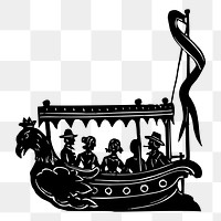 People on boat png sticker illustration, transparent background. Free public domain CC0 image.