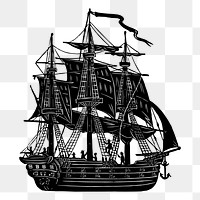 Tall ship png sticker illustration, transparent background. Free public domain CC0 image.