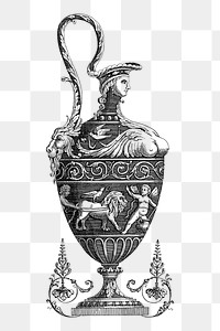 Ornamental jug png sticker illustration, transparent background. Free public domain CC0 image.