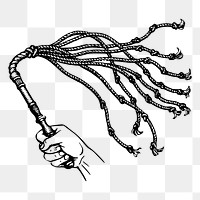 Png Cat O' Nine Tails sticker illustration, transparent background. Free public domain CC0 image.