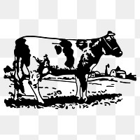 Cow png sticker illustration, transparent background. Free public domain CC0 image.