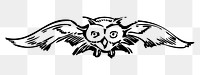 Flying owl png sticker illustration, transparent background. Free public domain CC0 image.