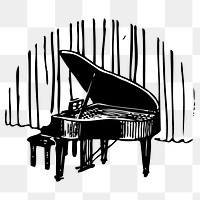 Piano png sticker illustration, transparent background. Free public domain CC0 image.