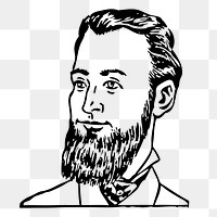 Bearded man png sticker illustration, transparent background. Free public domain CC0 image.