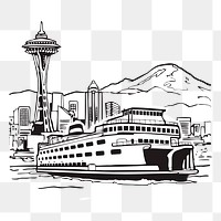 Cruise ship png sticker illustration, transparent background. Free public domain CC0 image.