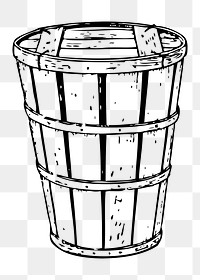 Wooden bucket png sticker illustration, transparent background. Free public domain CC0 image.