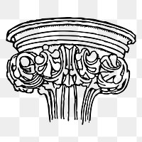 Gothic pillar png sticker illustration, transparent background. Free public domain CC0 image.