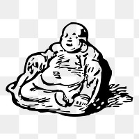 Chinese buddha png sticker illustration, transparent background. Free public domain CC0 image.