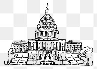 United States Capitol png sticker illustration, transparent background. Free public domain CC0 image.