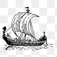 Sail ship png sticker illustration, transparent background. Free public domain CC0 image.