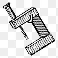 Clamp tool png sticker illustration, transparent background. Free public domain CC0 image.