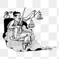 Lady justice png sticker illustration, transparent background. Free public domain CC0 image.