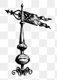 Wind vane png sticker illustration, transparent background. Free public domain CC0 image.