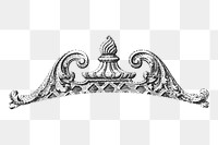 Baroque ornament png sticker illustration, transparent background. Free public domain CC0 image.