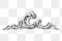 Baroque ornament png sticker illustration, transparent background. Free public domain CC0 image.