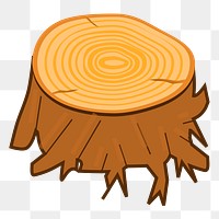 Tree stump png sticker, botanical illustration on transparent background. Free public domain CC0 image.